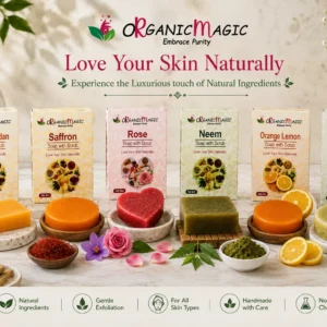 Haldi Chandan, Saffron, Rose, Neem, Orange Lemon & Mint Cucumber Soap Collection