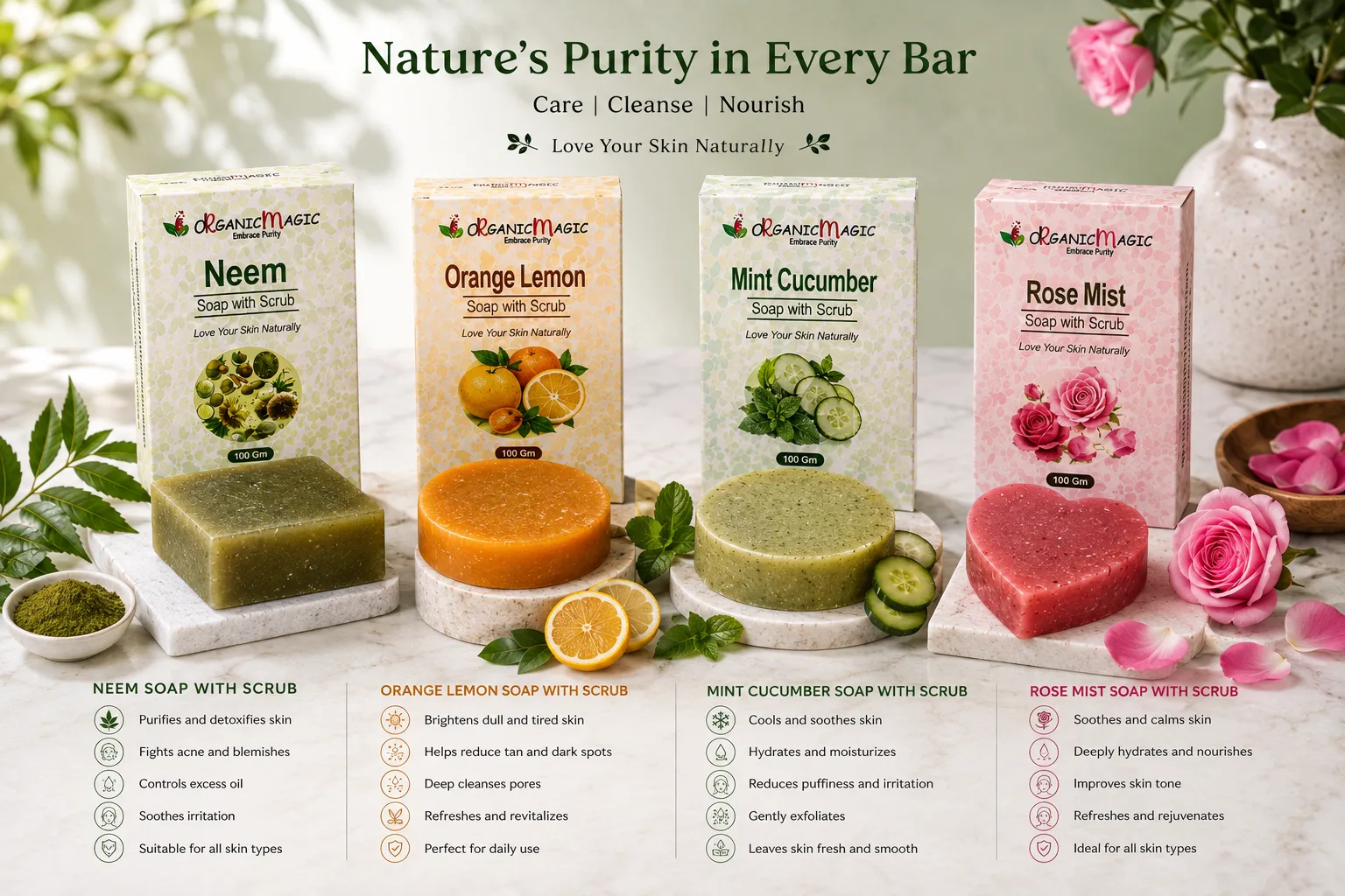 Neem, Orange Lemon, Cucumber & Rose Mist Combo - Image 4